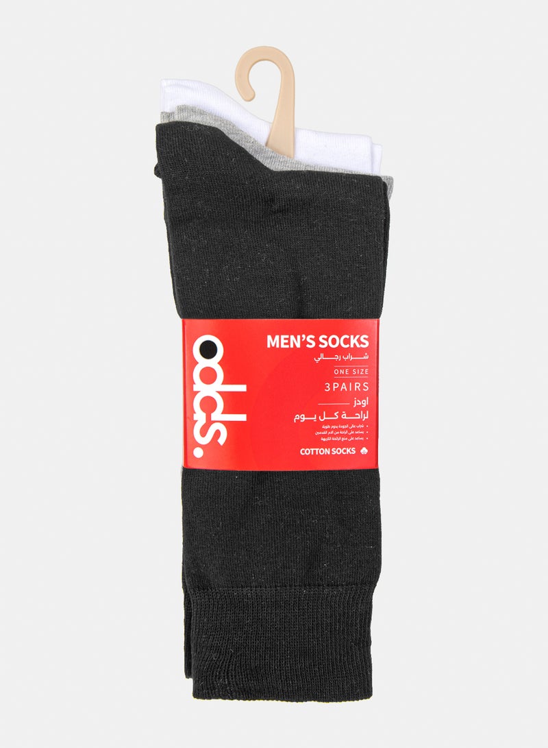 Odds Men's Pack of 3 Half Terry Long Casual Socks - Image 5